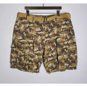 American Rag Mens Camouflage Cargo Shorts Shades of Brown w/Belt Size 40